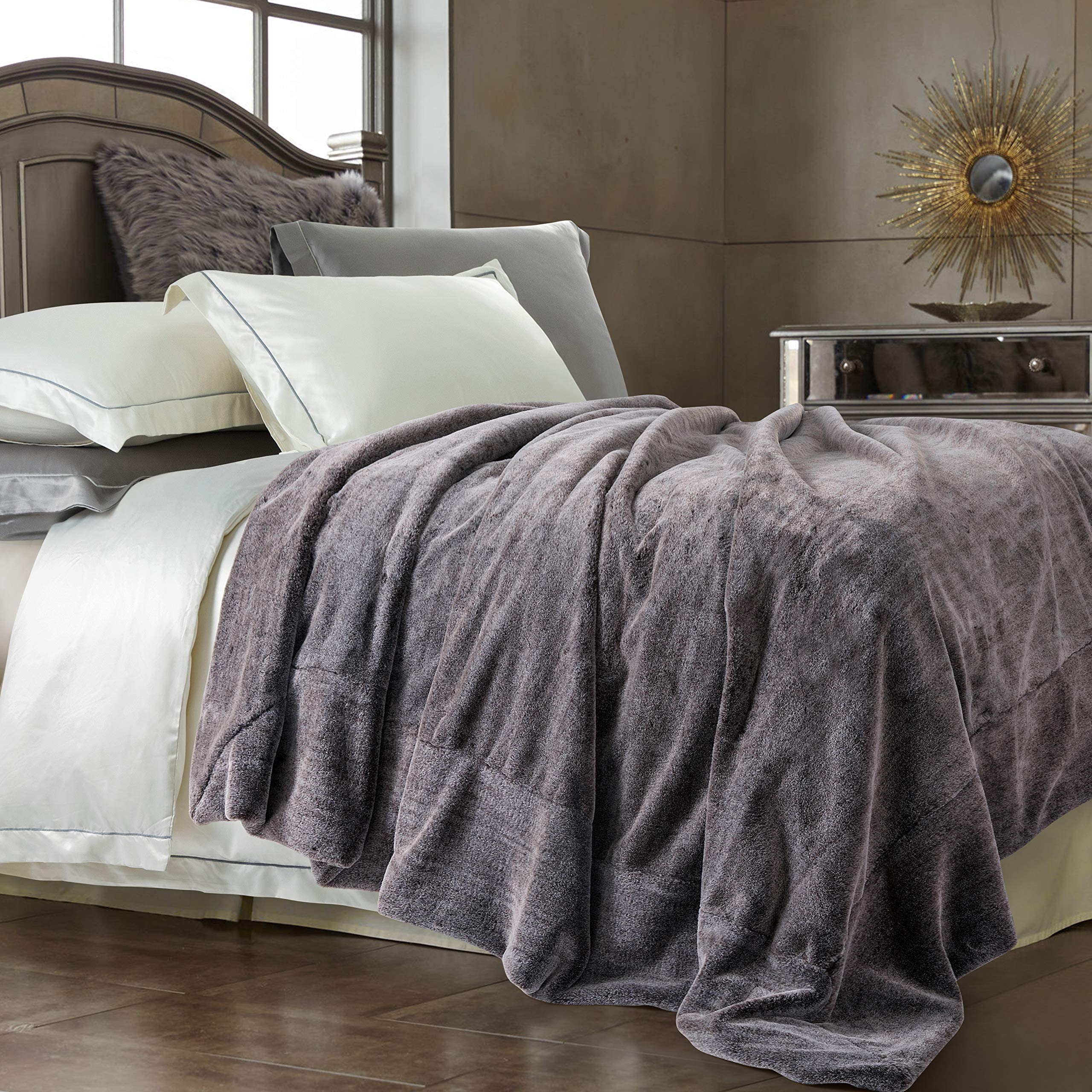 Amazon.com: Double Sided Faux Fur Throw Blanket Silky Soft